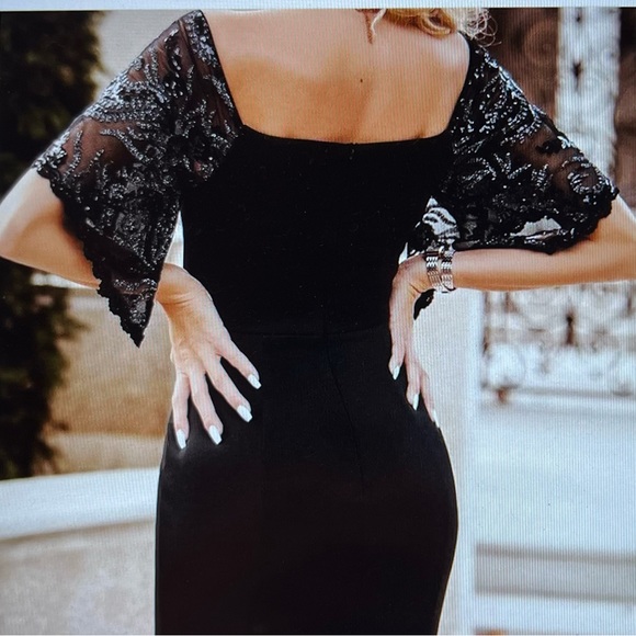 V Neck maxi Bodycon evening dress - Picture 2 of 9